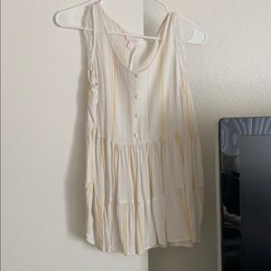 Yellow and white stripe blouse